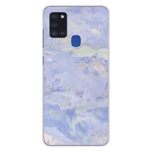 Coque En Silicone - Compatible Samsung Galaxy A21s - Design Marbre Bleu