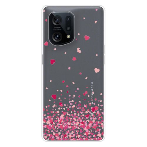 Coque En Silicone - Compatible Oppo Find X5 - Design Confettis De Coeurs Rose