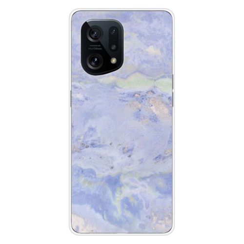 Coque En Silicone - Compatible Oppo Find X5 - Design Marbre Bleu