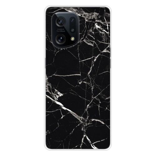 Coque En Silicone - Compatible Oppo Find X5 - Design Marbre Noir