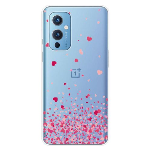 Coque En Silicone - Compatible Oneplus 9 - Design Confettis De Coeurs Rose