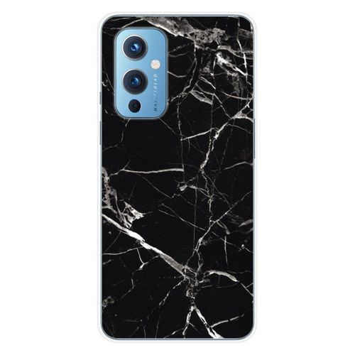 Coque En Silicone - Compatible Oneplus 9 - Design Marbre Noir
