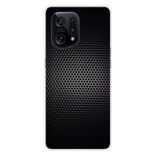 Coque En Silicone - Compatible Oppo Find X5 - Design Dark Metal