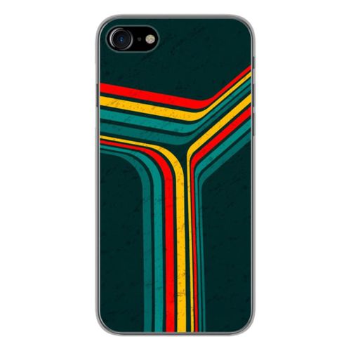 Coque En Silicone - Compatible Apple Iphone 8 - Design Retro Lines