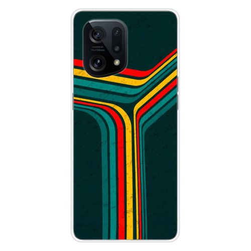 Coque En Silicone - Compatible Oppo Find X5 - Design Retro Lines