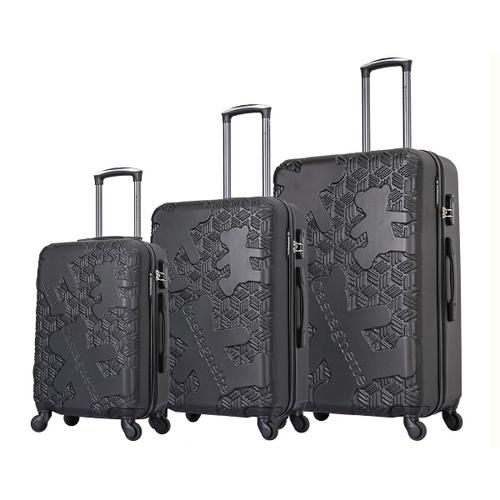 Lulu Castagnette - Ensemble de 3 valises à roulettes noir ll-t521 black