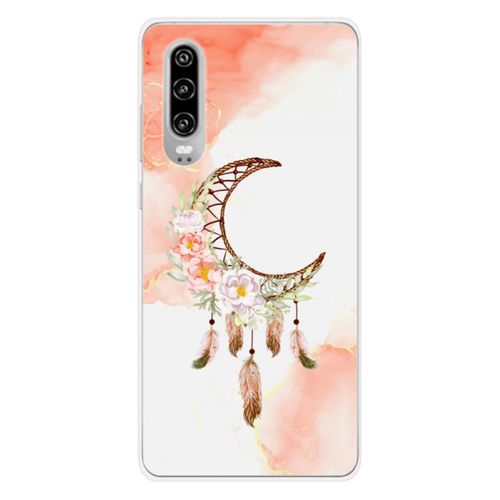 Coque En Silicone - Compatible Huawei P30 - Design Dreamcatcher Lune