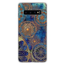 Coque En Silicone - Compatible Samsung Galaxy S10 - Design Mandalla Bleu