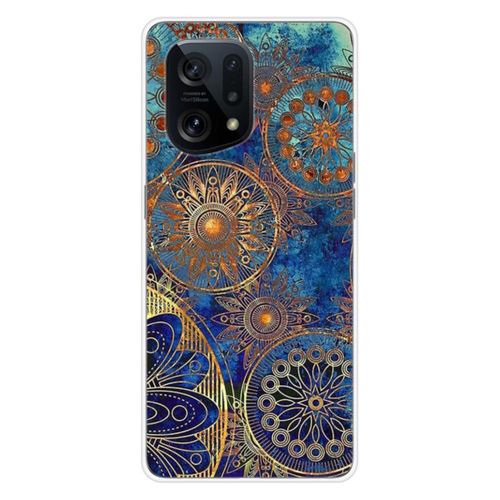 Coque En Silicone - Compatible Oppo Find X5 - Design Mandalla Bleu