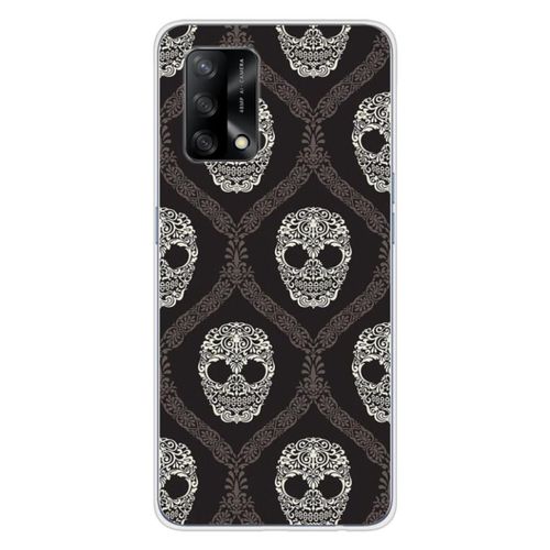 Coque En Silicone - Compatible Oppo A74 4g - Design Floral Skull