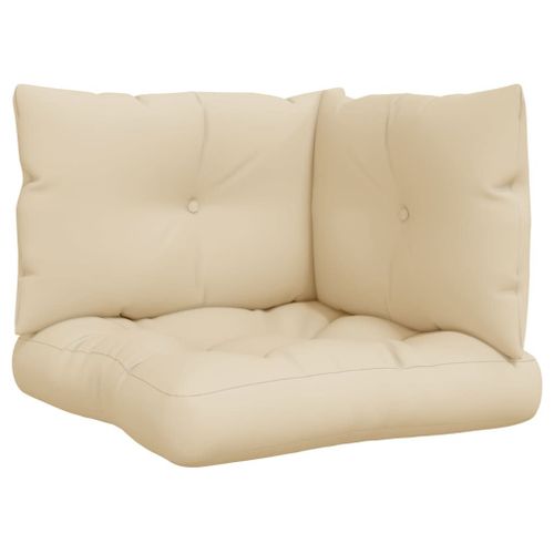 Coussins De Palette 3 Pcs Beige Tissu