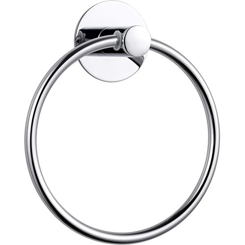 ERYI-Anneau Porte Serviette Salle De Bain Sans Percage - Porte Serviette Murale Adhesif Support Serviette Rond - Accessoire Salle De Bain Acier Inoxydable - Porte-Serviettes Argent Chromé