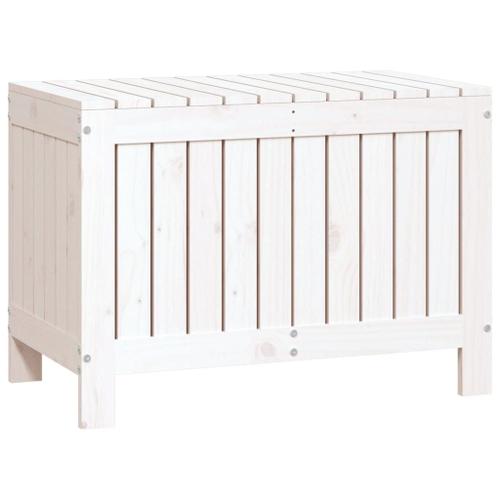 Vidaxl Boîte De Rangement De Jardin Blanc 76x42,5x54 Cm Bois De Pin