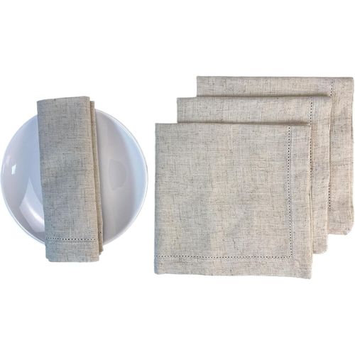 Eryi-Lot De 6 Serviettes En Tissu En Coton Et Lin Lavables Avec Ourlet Creux - Décoration De Table Pour Fêtes, Noël, Anniversaire, Mariage, Cuisine (Gris, 20 X 20 Cm)