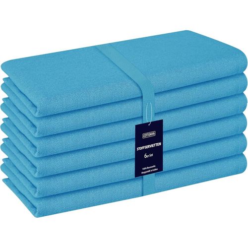 Eryi-Serviettes De Table En Tissu - 100% Coton Lot De 6-43 X 43 Cm - Douces, Absorbantes Et Lavables - Pour La Maison, Les Restaurants Et Les Réceptions - Serviettes De Table Bleu Clair