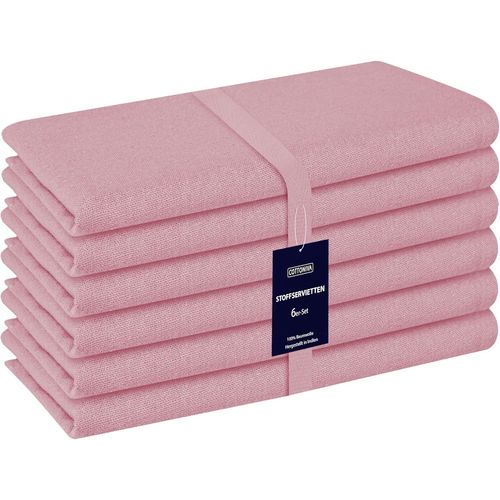 Eryi-Serviettes De Table En Coton 100% Lot De 6-43x43 Cm - Douces, Absorbantes Et Réutilisables - Pour La Cuisine, Les Repas Et Les Occasions Spéciales - Serviettes De Table En Tissu Rose