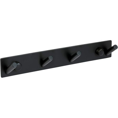 ERYI-- Porte-Serviettes En Acier Inoxydable En Noir - Porte-Crochet Salle De Bain (Acier Inoxydable (Noir), 4 Crochets)