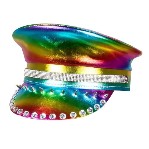 Casquette Capitaine Clouté Arc-En-Ciel Adulte
