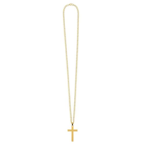 Collier Fantaisie Croix Spiritualité Fer 74cm Or
