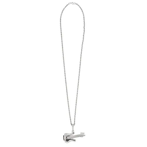 Collier Fantaisie Guitare Rock Star Fer 74cm Argent