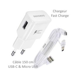 Samsung - Chargeur Samsung USB-C 15W + Câble Blanc - Adaptateur