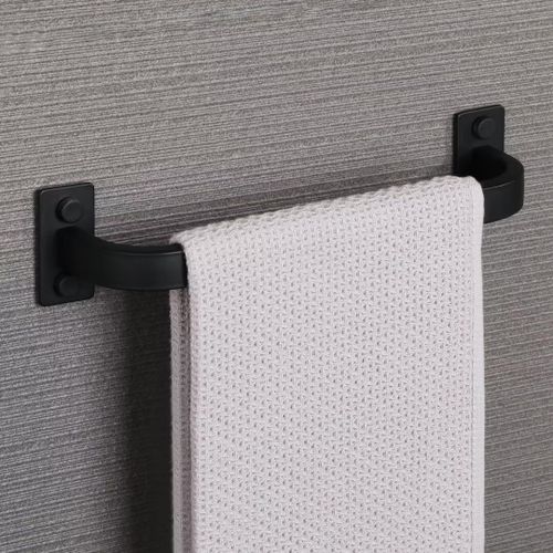 ERYI-Porte Serviette Salle De Bain, Porte Serviette Salle De Bain En 304 Acier Inoxydable, Longueur 25 Cm, Porte Serviettes Mural Pratique Et Robuste, Noir Mat