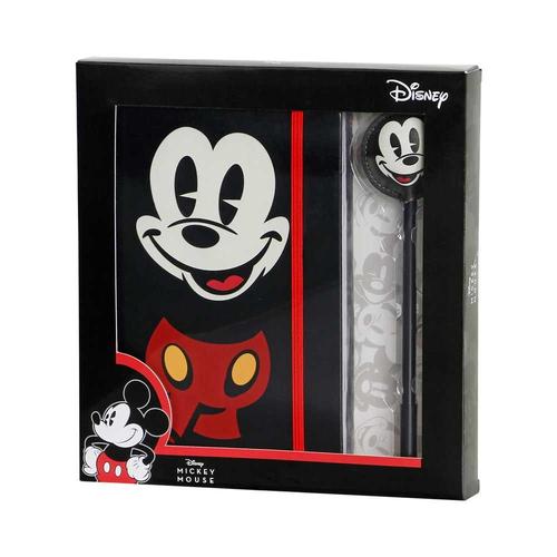 Mickey Mouse Face Coffret Cadeau Avec Journal Et Stylo À Bille Fashion, Noir