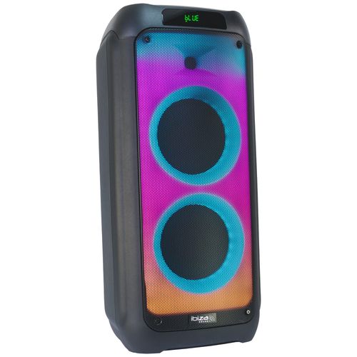 WAVE8 - IBIZA - Enceinte de 600W/2x8? avec Bluetooth, USB et microSD - Effets LEDs et Connexion sans Fil TWS - Noir
