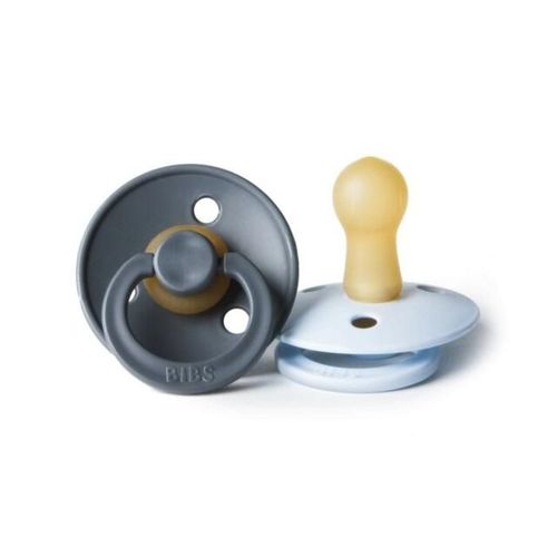 Sucettes Colour Taille 1 Gris Fer/Bleu Layette - Pack De 2 - Bibs