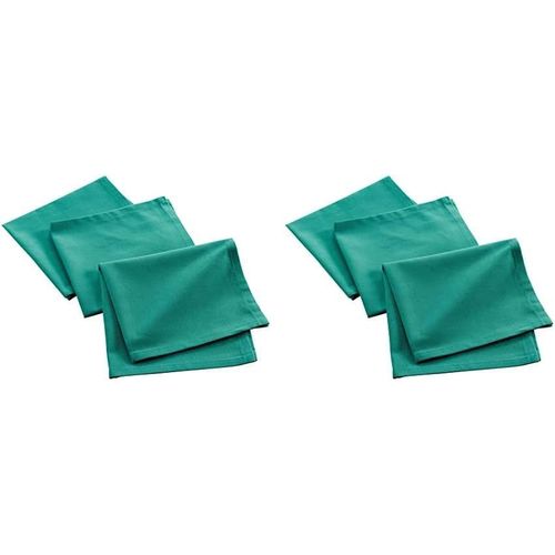 Eryi-, 3 Serviettes De Table (40 X 40 Cm) Mistral Emeraude, Coton Recyclé (Lot De 2)