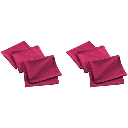Eryi-, 3 Serviettes De Table (40 X 40 Cm) Mistral Fuchsia, Coton Recyclé (Lot De 2)