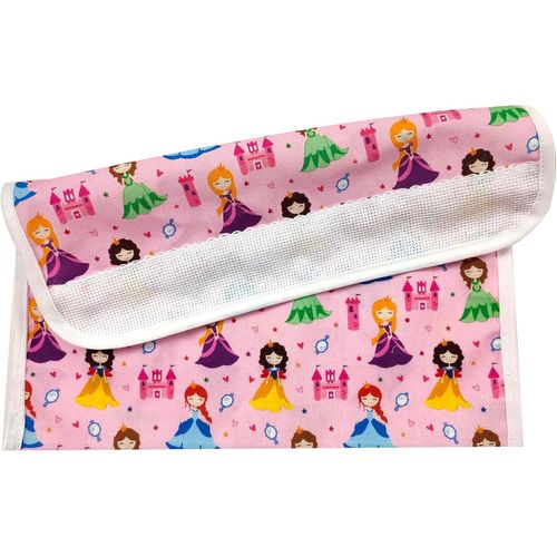 ERYI-, Porte-Bavette En Coton Avec Toile Aida À Broder Pour Le Repas - Déjeuner - Goûter En Crèche, Taille 16 X 30 Cm, Fantaisie Princesses