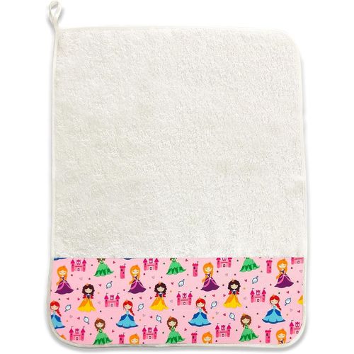 Eryi-, Serviette Éponge En Pur Coton Pour La Bouillie - Déjeuner - Goûter À La Maternelle Taille 34 X 45 Cm Fantaisie Princesses