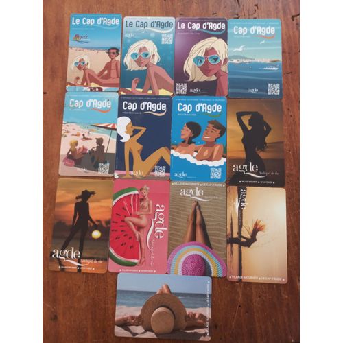 Collection Cartes Magnétiques Entrées Village Naturiste Cap D'Agde