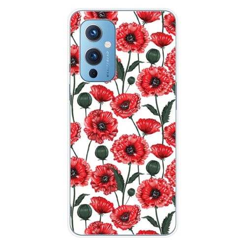 Coque En Silicone - Compatible Oneplus 9 - Design Fleurs De Pavot
