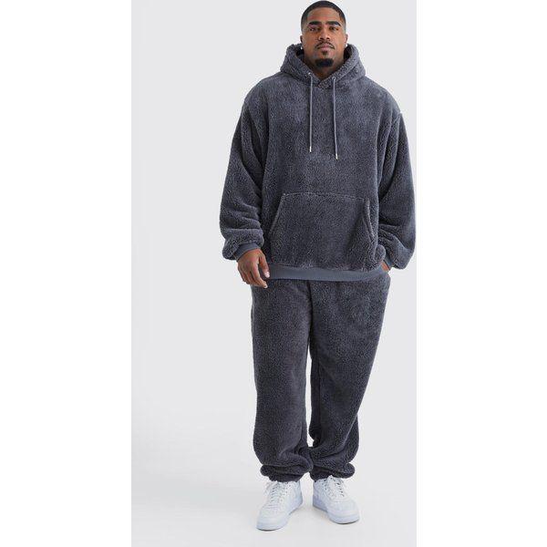 Grande taille Surv tement oversize en polaire homme gris