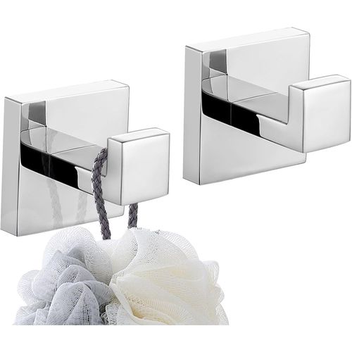 ERYI-Crochets De Peignoirs Crochet Mural De Salle De Bain Garage Acier Inoxydable Crochet De Serviette/Robe 2 Pack, Poli Brillant, Crochet Serviette Murale Inoxydable