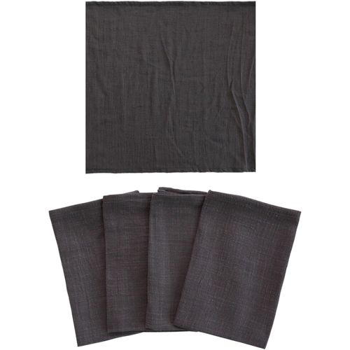 Eryi-Cosyaurora Serviettes En Tissu Carrées En Coton Doux, Serviettes Lavables, Lot De 4, Taille 45x45cm, Décoration De Table Pour Dîner, Mariage Ou Fête- Gris Foncé