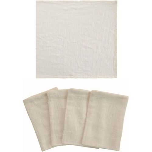 Eryi-Cosyaurora Serviettes En Tissu Carrées En Coton Doux, Serviettes Lavables, Lot De 4, Taille 45x45cm, Décoration De Table Pour Dîner, Mariage Ou Fête (Crème)