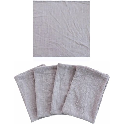 Eryi-Cosyaurora Serviettes En Tissu Carrées En Coton Doux, Serviettes Lavables, Lot De 4, Taille 45x45cm, Décoration De Table Pour Dîner, Mariage Ou Fête-Gris Clair