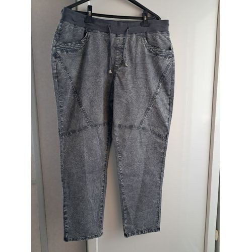 Pantalon Jegging Neuf Taille 50 Gris Effet Marbré