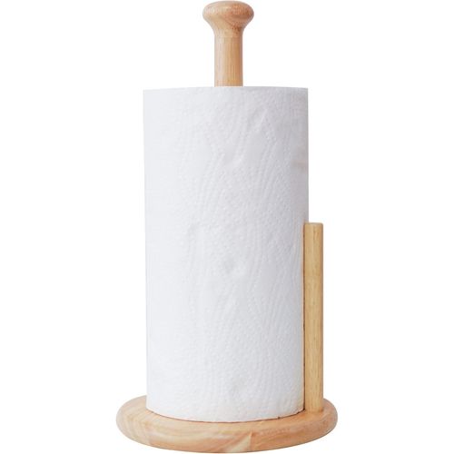 Eryi-Porte Rouleau De Cuisine En Bois Sur Pied | Porte Essuie-Tout En Bois Naturel Avec Base Ronde En Caoutchouc Dia 18cm High 35cm | Pour Table À Manger De Cuisine (Zj281y)