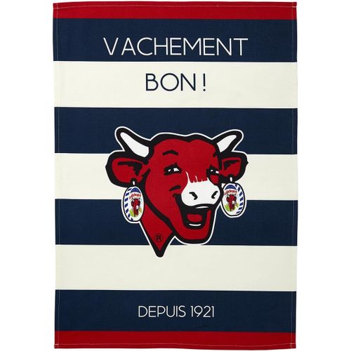 Eryi-Torchon Imprimé En Coton, Vache Qui Rit À Rayures, 50 X 75 Cm