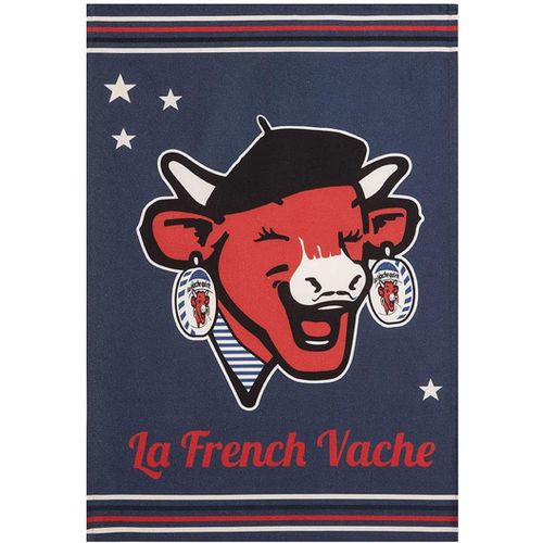 Eryi-- Torchon Vache Qui Rit La French Vache 50x75cm Bleu