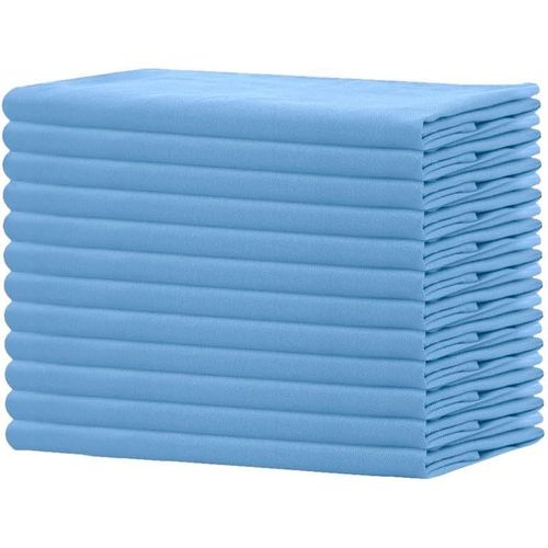 Eryi-- Lot De 12 - Serviettes De Table Surdimensionnées 100% Coton 45 Cm X 45 Cm (18 Po X 18 Po), Bleu Aéré - Tissu Épais Pour Un Usage Quotidien Avec Coins Arrondis