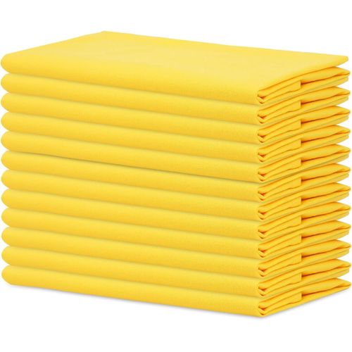 Eryi-- Paquet De 12 - Serviettes De Table Surdimensionnées 100% Coton 45 Cm X 45 Cm (18 Po X 18 Po), Jaune - Tissu Épais Pour Une Utilisation Quotidienne Avec Coins Arrondis