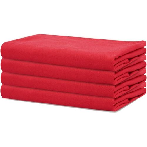 Eryi-- Paquet De 4 - Serviettes De Table Surdimensionnées 100% Coton 45 Cm X 45 Cm (18 Po X 18 Po), Tomate Rouge - Tissu Épais Pour Une Utilisation Quotidienne Avec Coins Arrondis