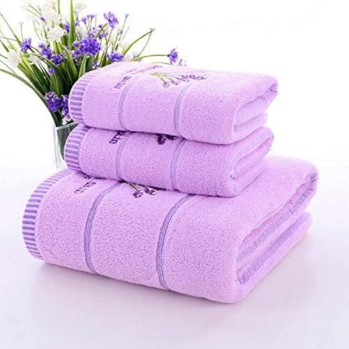 Eryi-Serviette De Bain En Coton Pour Adulte Lavande, Lavender Purple Towel, 2 Towels 35 * 75+1 Bath Towels 70 * 140 