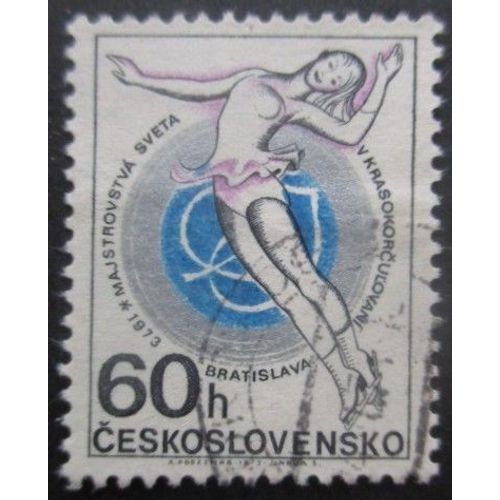 Tchecoslovaquie N°1967 Patinage Oblitéré