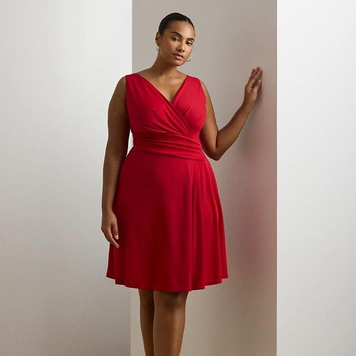 Grandes Tailles - Robe Sans Manches Col En V Croisé Jersey